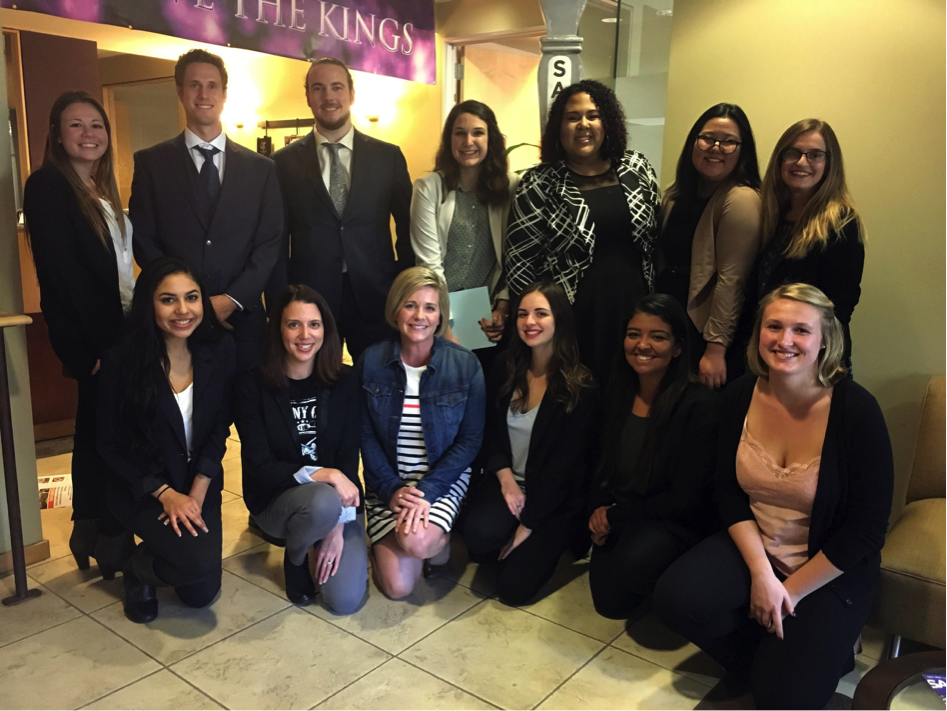 Students visit with J&PR alumna Kari Miskit, Director of Public Relations at Visit Sacramento