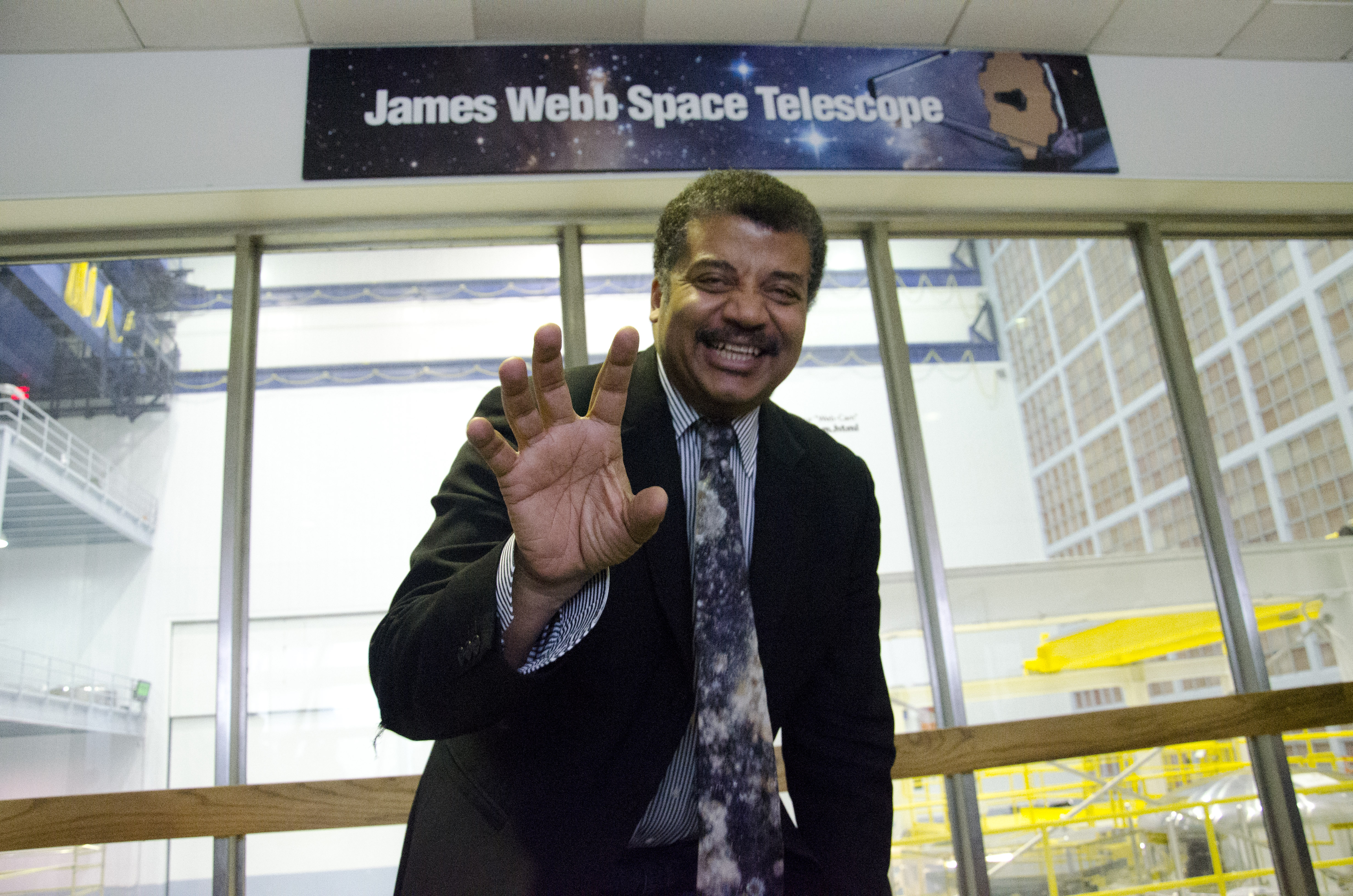 Neil deGrasse Tyson smiles at a talk at the NASA Goddard Space Flight Center. Provided by NASA Goddard Space Flight Center.